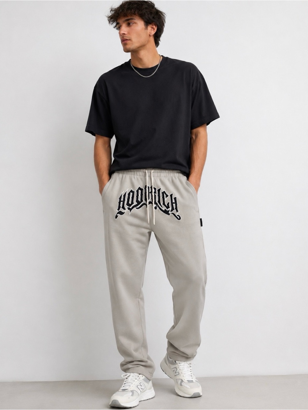 Hoodrich Beige Graphic Fleece Joggers Sweatpants Men’s Size M